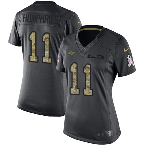 Women's Limited Adam Humphries Nike Jersey Black - #11 2016 Salute to Service NFL Tampa Bay Buccaneers